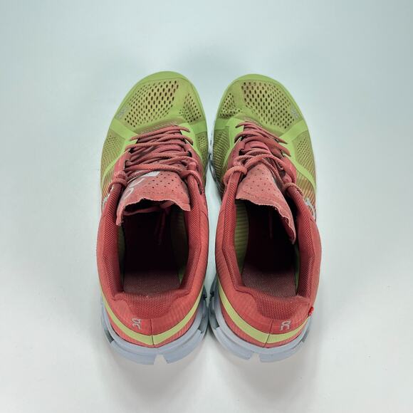 On Cloudflow Pink Lime Cushioned Lace Up Running Shoes Sneakers Women's Size 8 - Picture 6 of 10